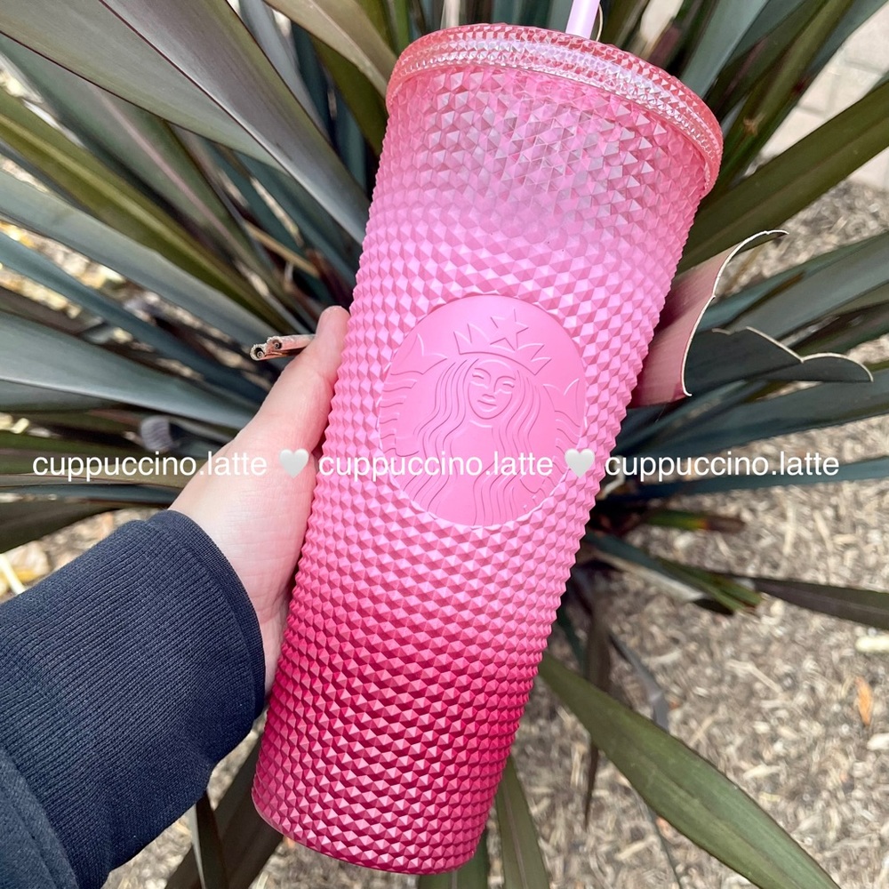 💗LAST💗Starbucks Holiday 2022 Pink Blush ‘Waxberry’ Ombre Bling Studded Tumbler